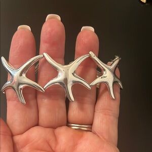 Silver starfish stretch bracelet New